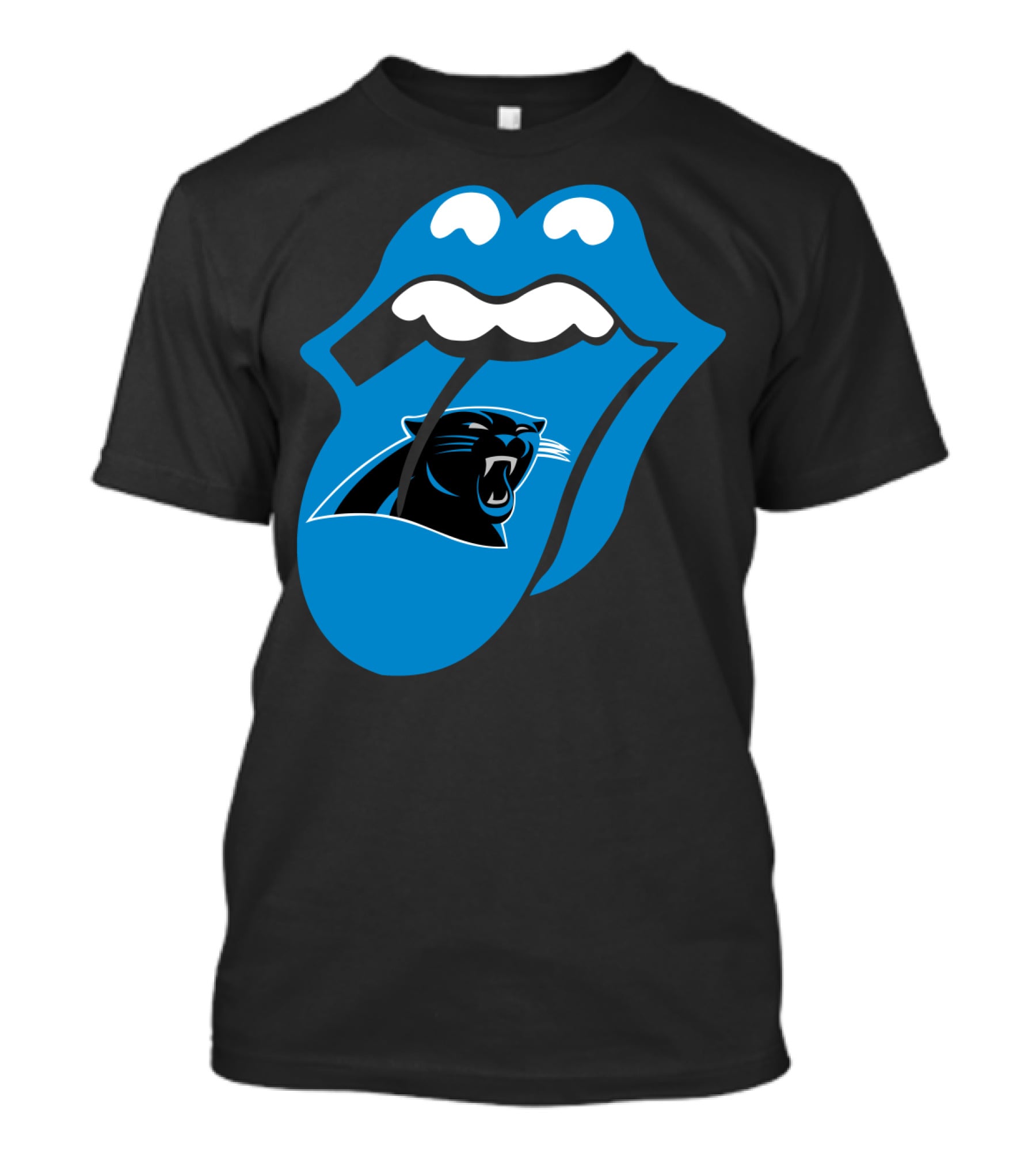 Carolina Panthers Blue Tongue Logo Fusion T-Shirt