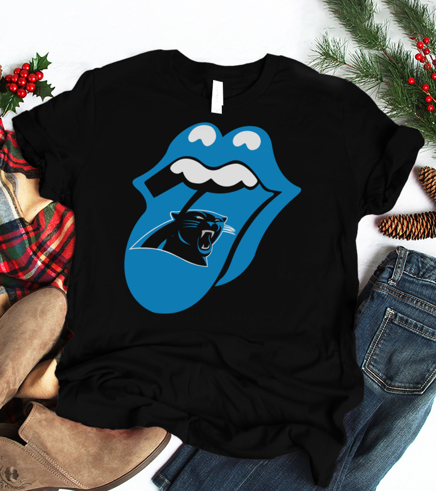Carolina Panthers Blue Tongue Logo Fusion T-Shirt