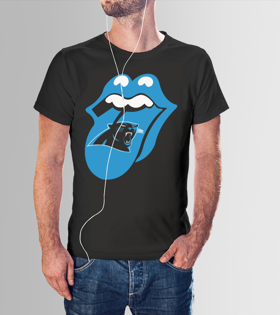 Carolina Panthers Blue Tongue Logo Fusion T-Shirt