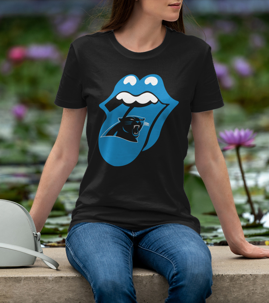 Carolina Panthers Blue Tongue Logo Fusion T-Shirt