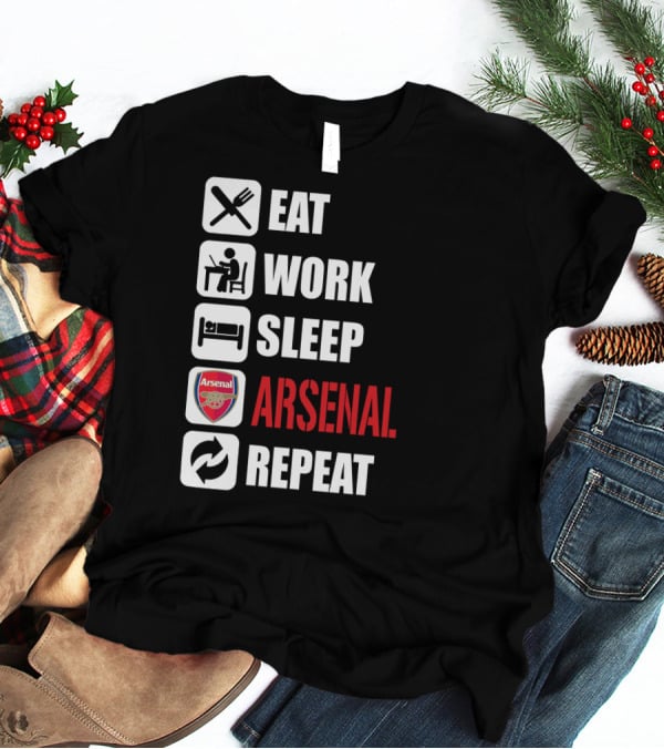 Eat Work Sleep Arsenal Repeat T-Shirt