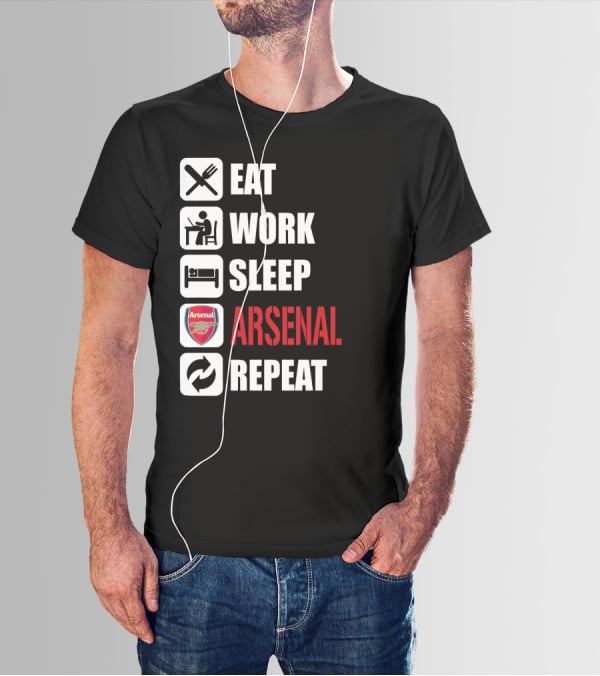 Eat Work Sleep Arsenal Repeat T-Shirt