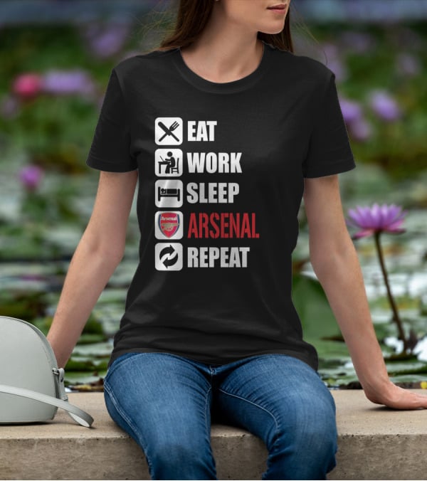 Eat Work Sleep Arsenal Repeat T-Shirt