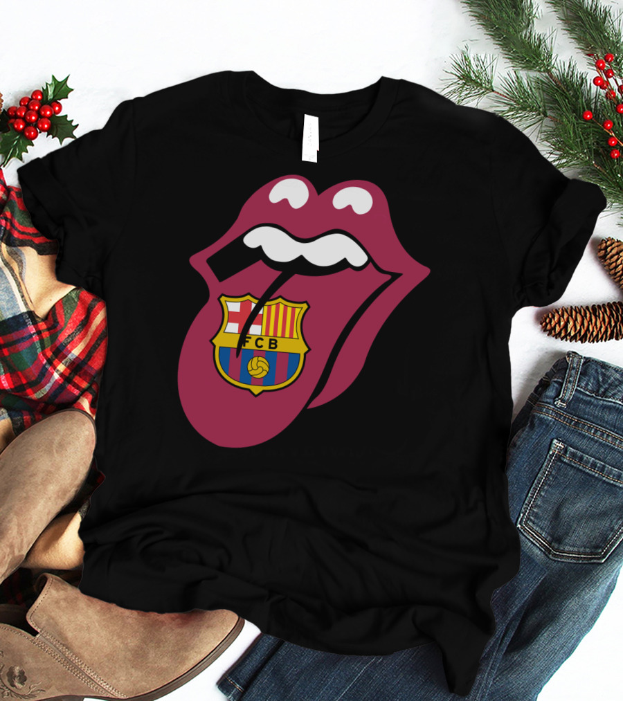 Barcelona Fcb Rolling Stones Logo Fusion T-Shirt
