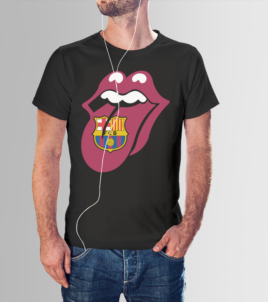 Barcelona Fcb Rolling Stones Logo Fusion T-Shirt