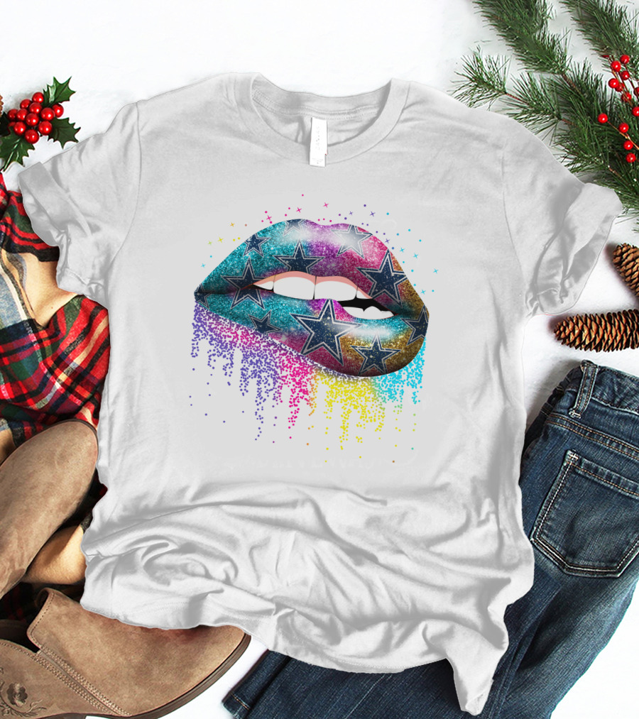 Lip Cowboys Glitter Stars Rainbow T-Shirt