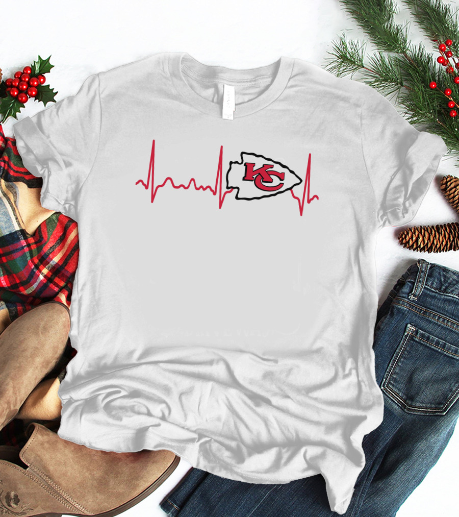 Kansas City Chiefs Heartbeat EKG T-Shirt
