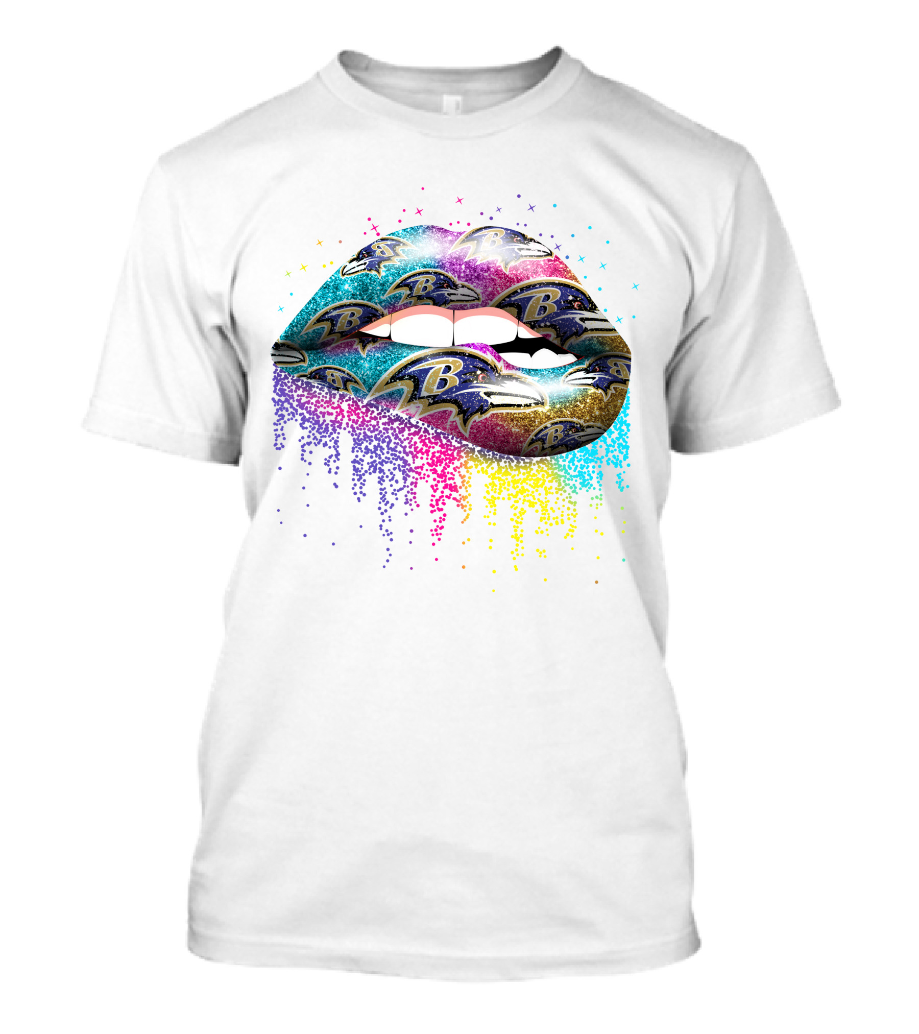 Baltimore Ravens Glitter Lips Fan T-Shirt